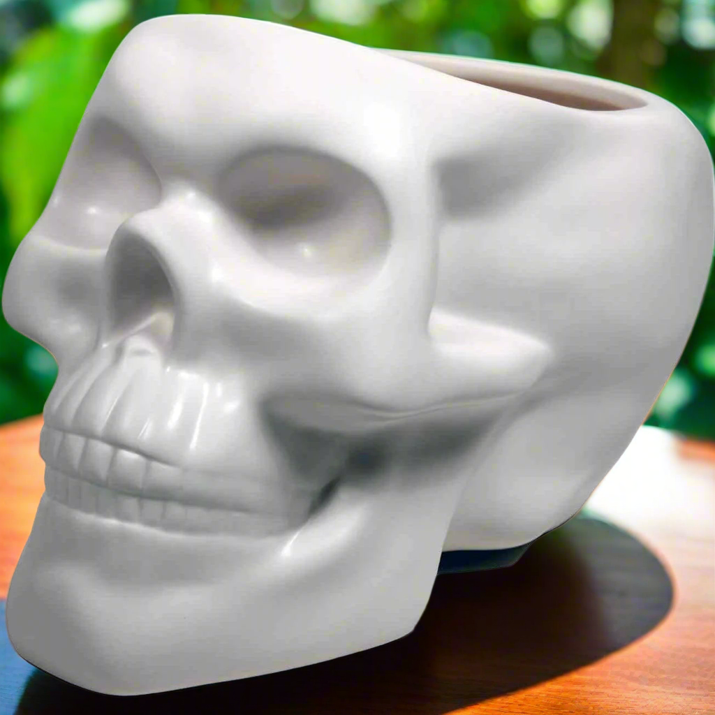plastic skull planter Skull planter